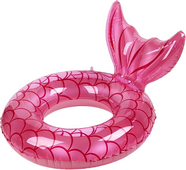 Topways Baby Swimming Float, Mermaid Inflatable Baby Float Baby Swimming Ring Pool Float Boat Fun Water Toys Accessories for Age 12-36 Months Babies Toddlers Training