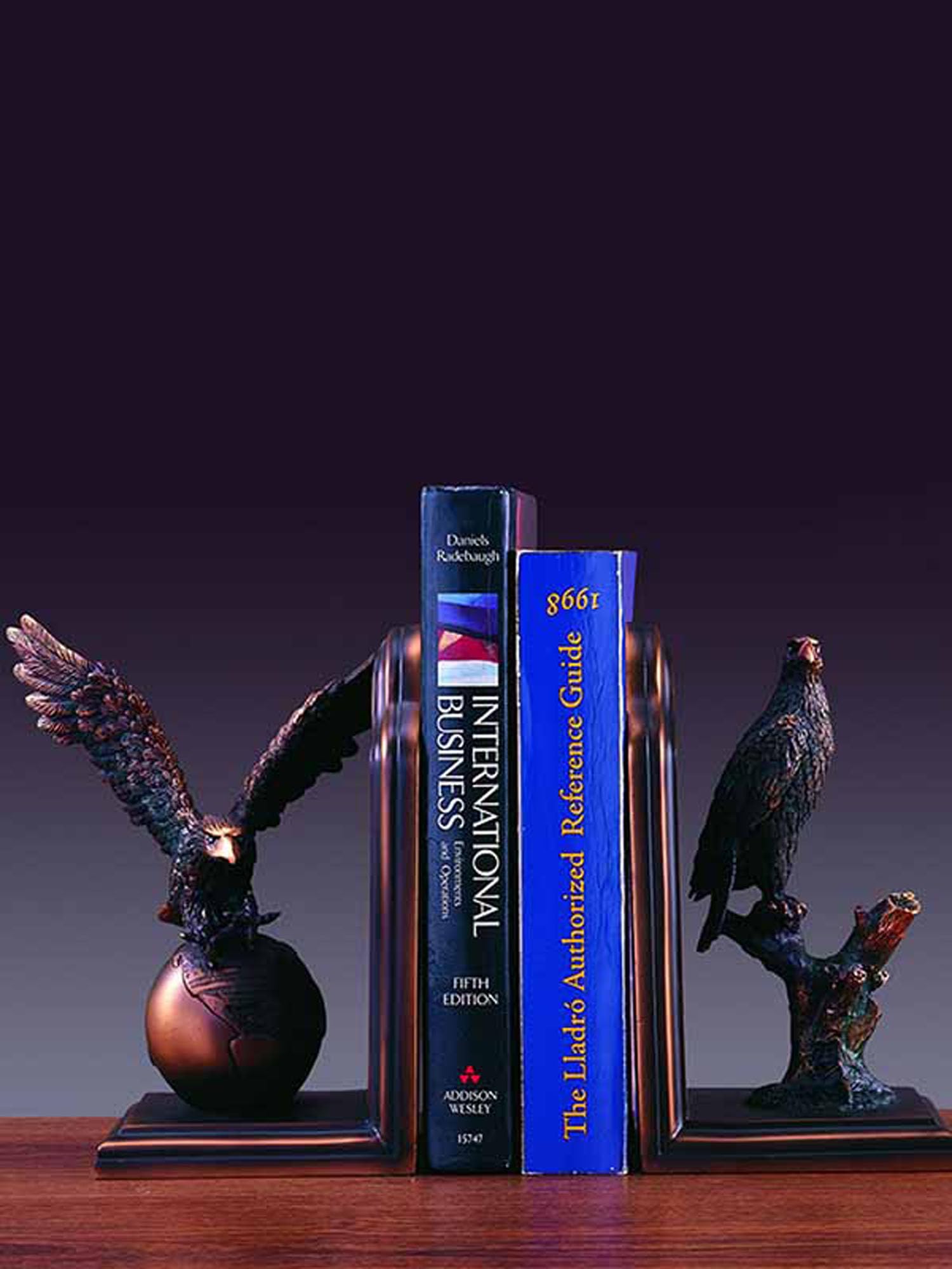 Bookends Set Eagle Bronze Plated Statue Sculpture Nib