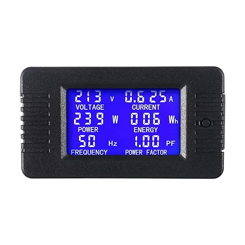 Miniatura 5 de Multímetro digital AC 100A, voltaje de corriente MELIFE Amperaje Energía Factor de Frecuencia de Energía Multímetro AC 80-260V LCD Pantalla Digital