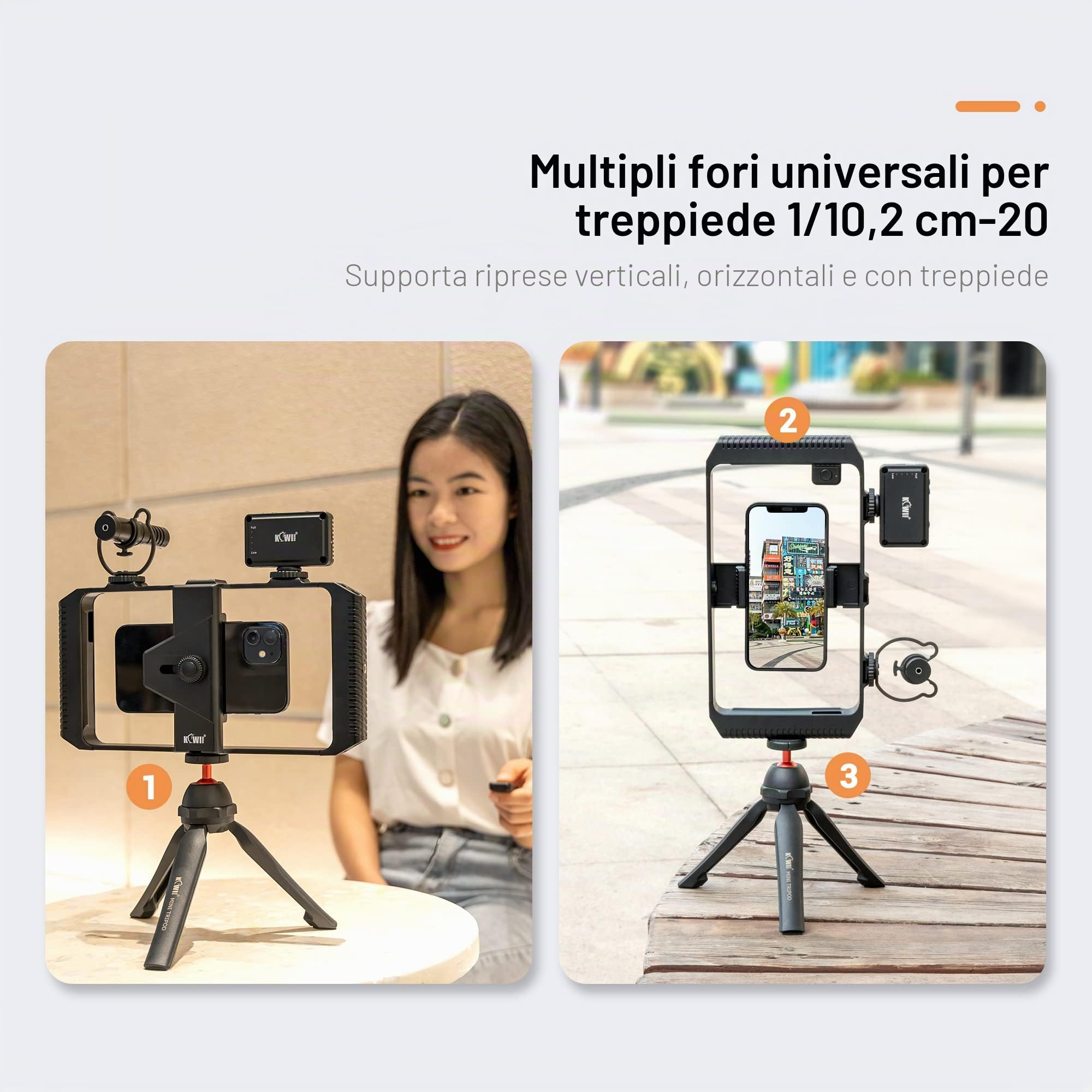 Smartphone Video Rig con Telecomando Wireless + Cinturino da Polso, Stabilizzatore Telefono per iPhone 13 12 Pro Max Andorid, Impugnatura Cage Video per Vlogging Filmmaking YouTube Tiktok Videomaker