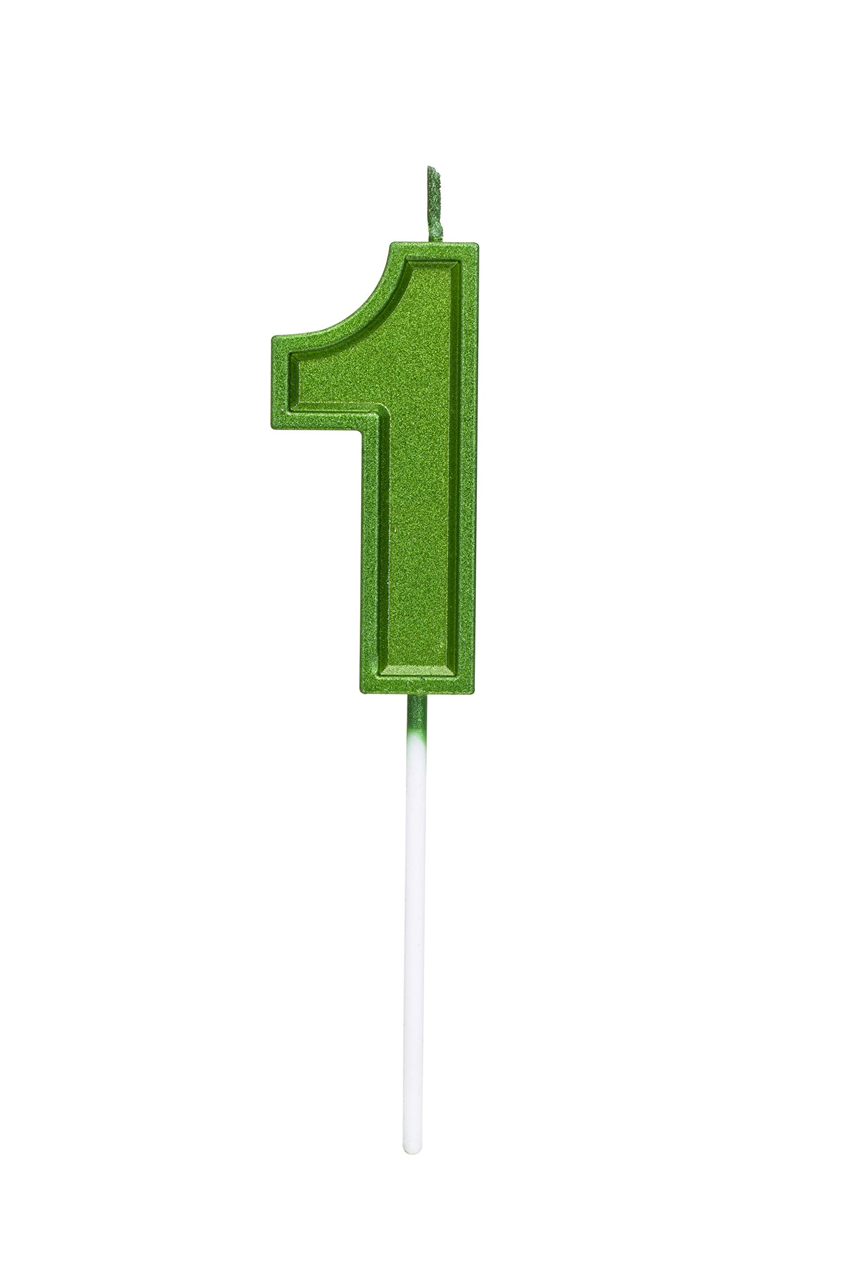 MEIMEI Velas de números grandes de 2.76 pulgadas, velas de cumpleaños, para decoración de tartas, números para cumpleaños, celebraciones, reuniones, aniversarios, fiestas, suministros (verde número 1)
