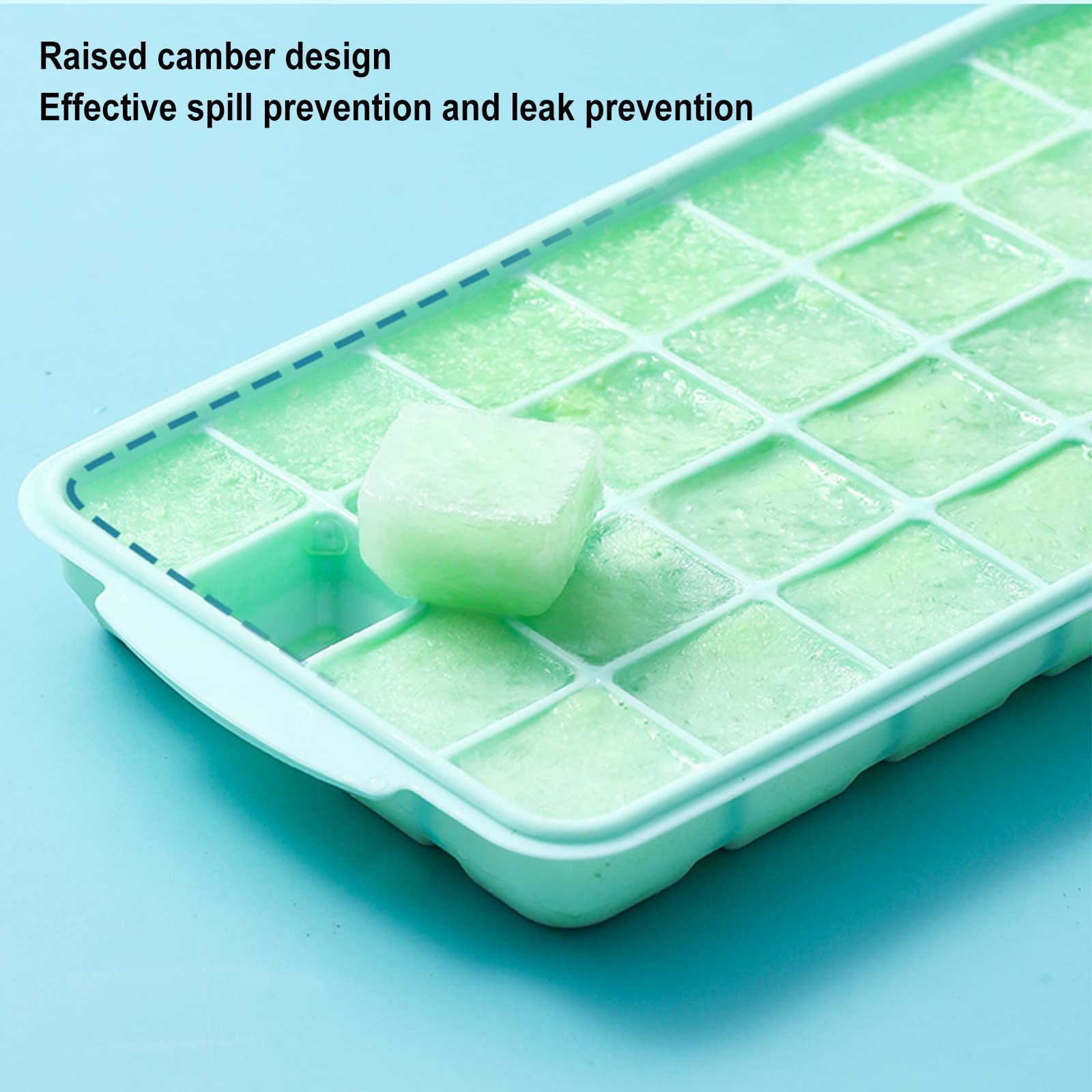 Molde Hielo Reutilizable, Molde De Cubitos De Hielo Cuadrado De Fácil Liberación Moldes De Cubitos De Hielo De Silicona Reutilizables 36 Con Tapa Extraíble Resistente A Derrames (Color : Pink)