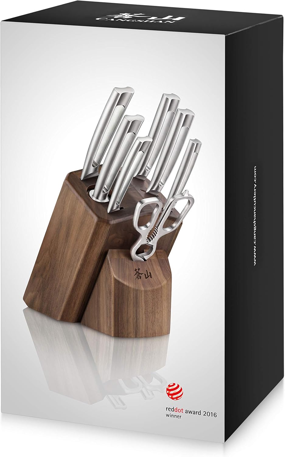 Cangshan TN1 Series 1021950 Swedish 14C28N Steel Forged 8-Piece Knife Block Set, Walnut - Image 9