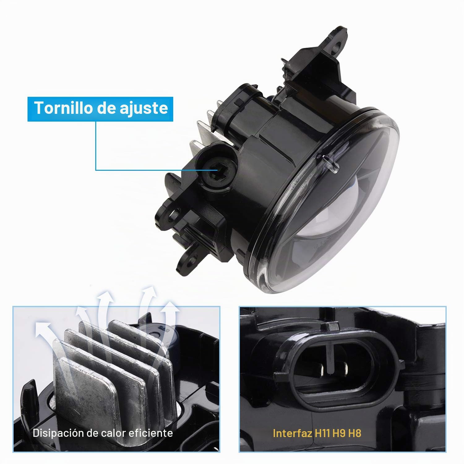 SIEMID Faro antiniebla LED de nueva generación mejorada para Suzuk.i Swift, Grand Vitara, Landy, Jimny, Alto, SX4, Liana, Kizashi, S-Cross, Splash (2005–2015)