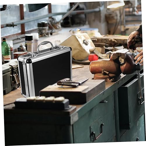 Miniatura 6 de Estuche de almacenamiento de herramientas de aluminio, organizador de maletín portátil, mecanismo de bloqueo para herramientas y accesorios, diseño