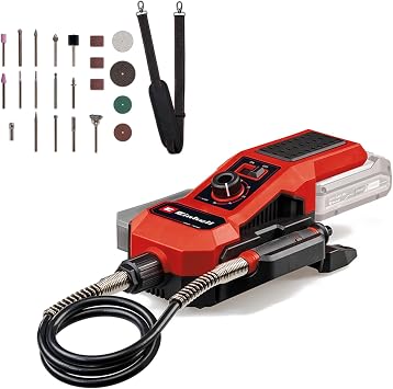 Einhell Power X-Change Cordless Grinding and Engraving Tool - 18V, Variable Speed 5,000-34,000 RPM, Engraving Tip - TE-MT 18/34 Li Rotary Multi Tool with 55pc Accessory Set Battery Not Included