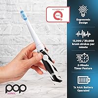 Vista 223 de Cepillo de dientes eléctrico Pop Sonic (plata metálica) – Cepillos de dientes de viaje con batería AAA Cepillos de dientes eléctricos para niños