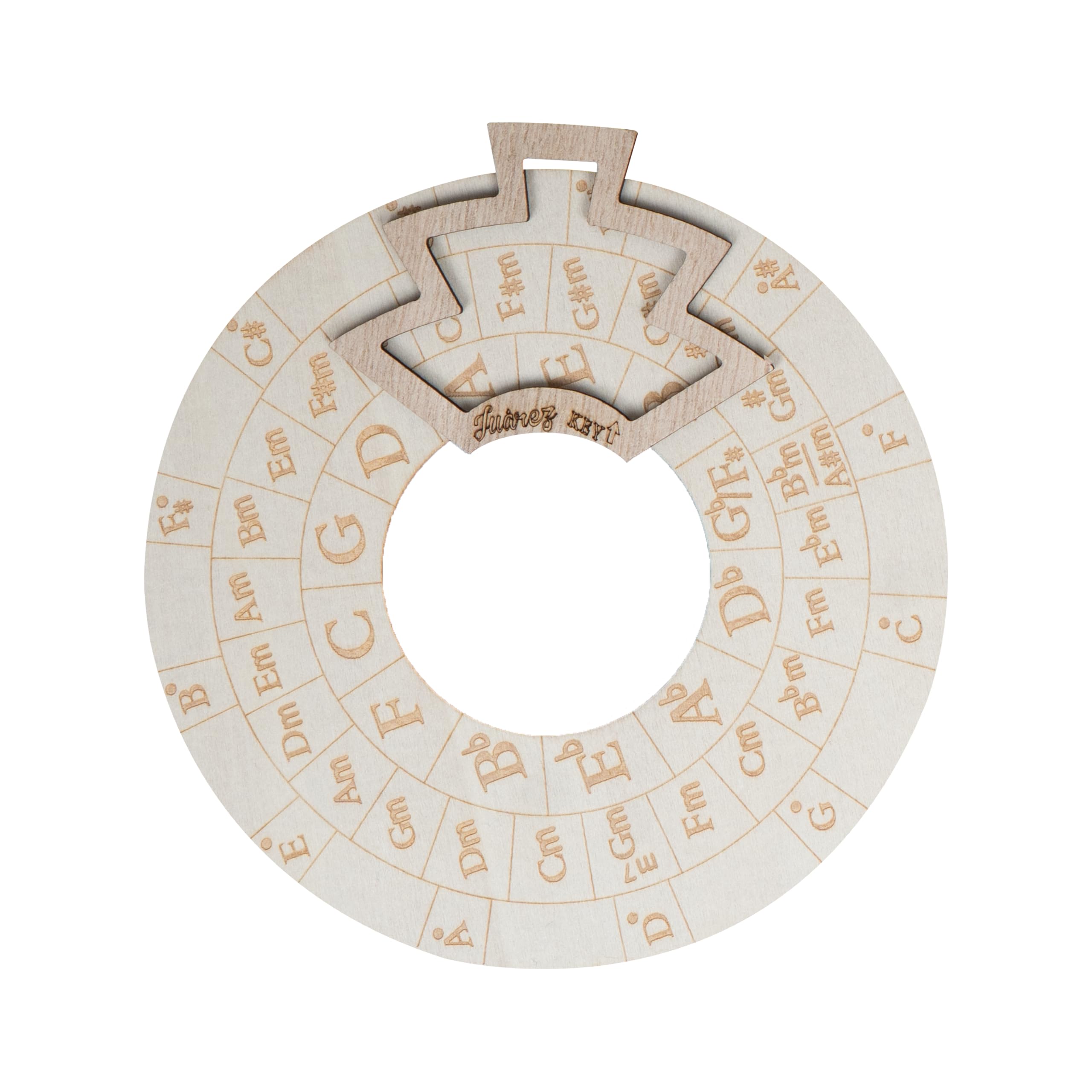 JUAREZ JRZ-SC151 Circle of Fifths Music Theory Wheel, Premium Wood, 15cm Rotating Key Selector Disc, Ultra-Fine Laser Engraving, for Guitar, Piano & All Instruments-picture-10