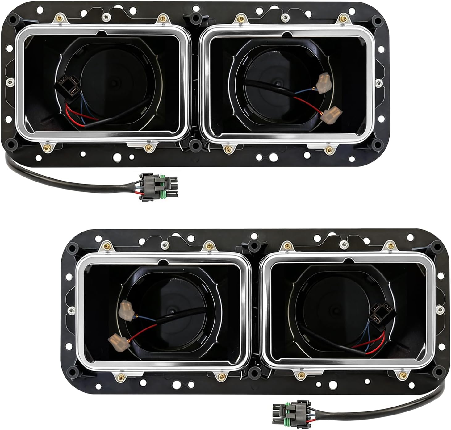 Headlight Housing Base with Wire Harness Compatible with Kenworth T400 T600 T800 W900 K100 C500 Peterbilt 378 379 Freightliner FLD Classic XL Semi Truck Accessories Driver & Passenger Side