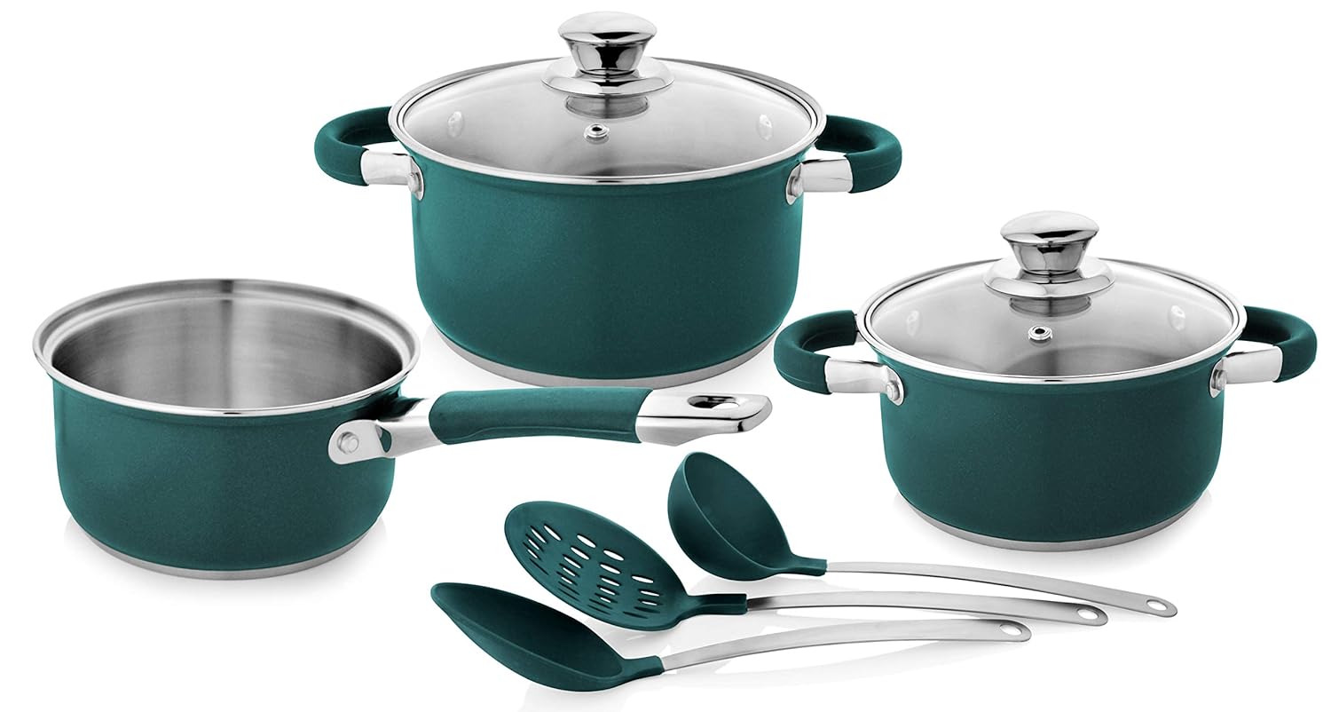 Buy Magppie Stainless Steel Cookware Set of 6 Pcs (Induction + Gas) Online at Low Prices in