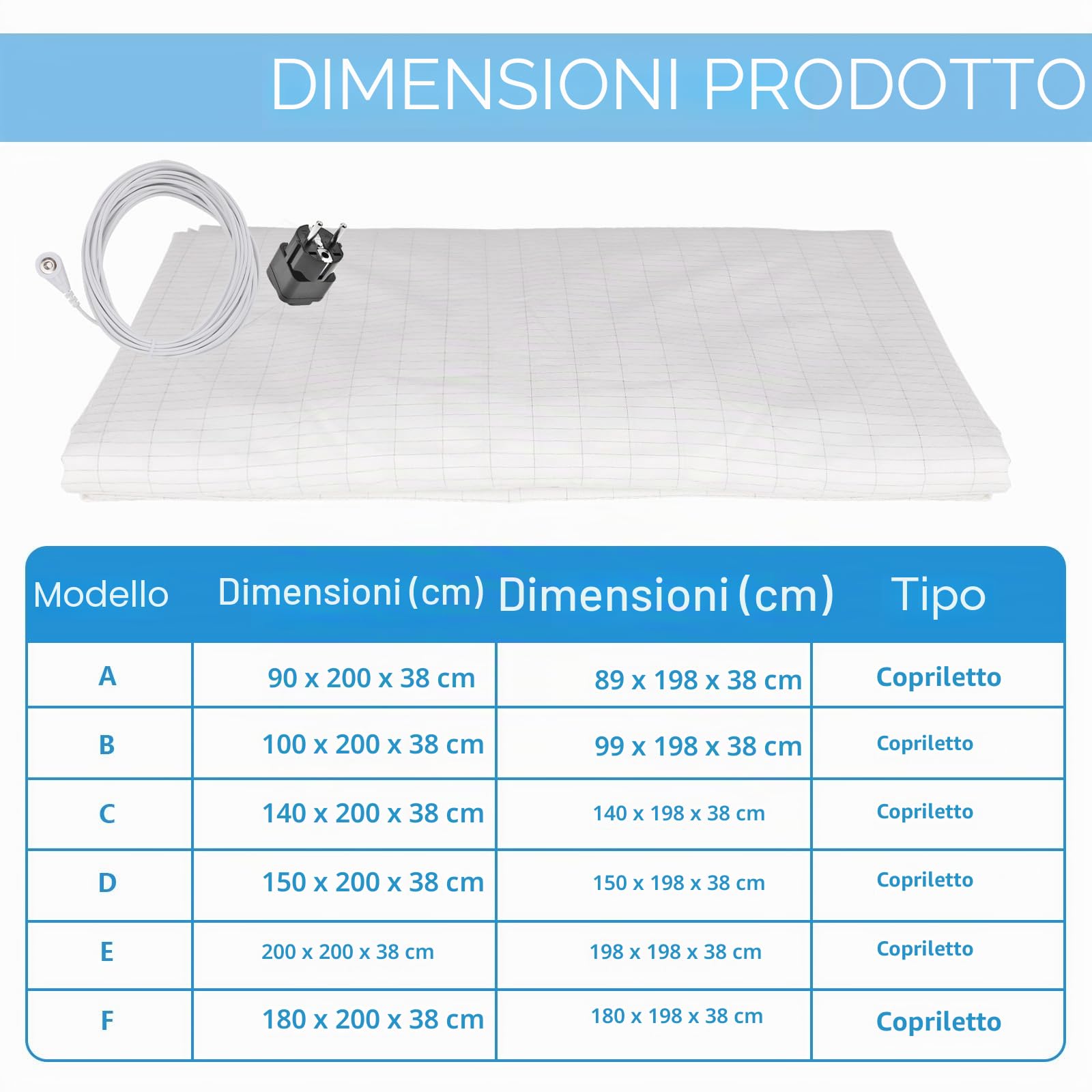 Lenzuolo di messa a terra conduttivo, Grounding Bed Sheet, Tappetino da terra secondo la norma UE, con 5% fibra d'argento e 95% cotone biologico, per Sonno Migliore Recupero Energetico (180x200cm)