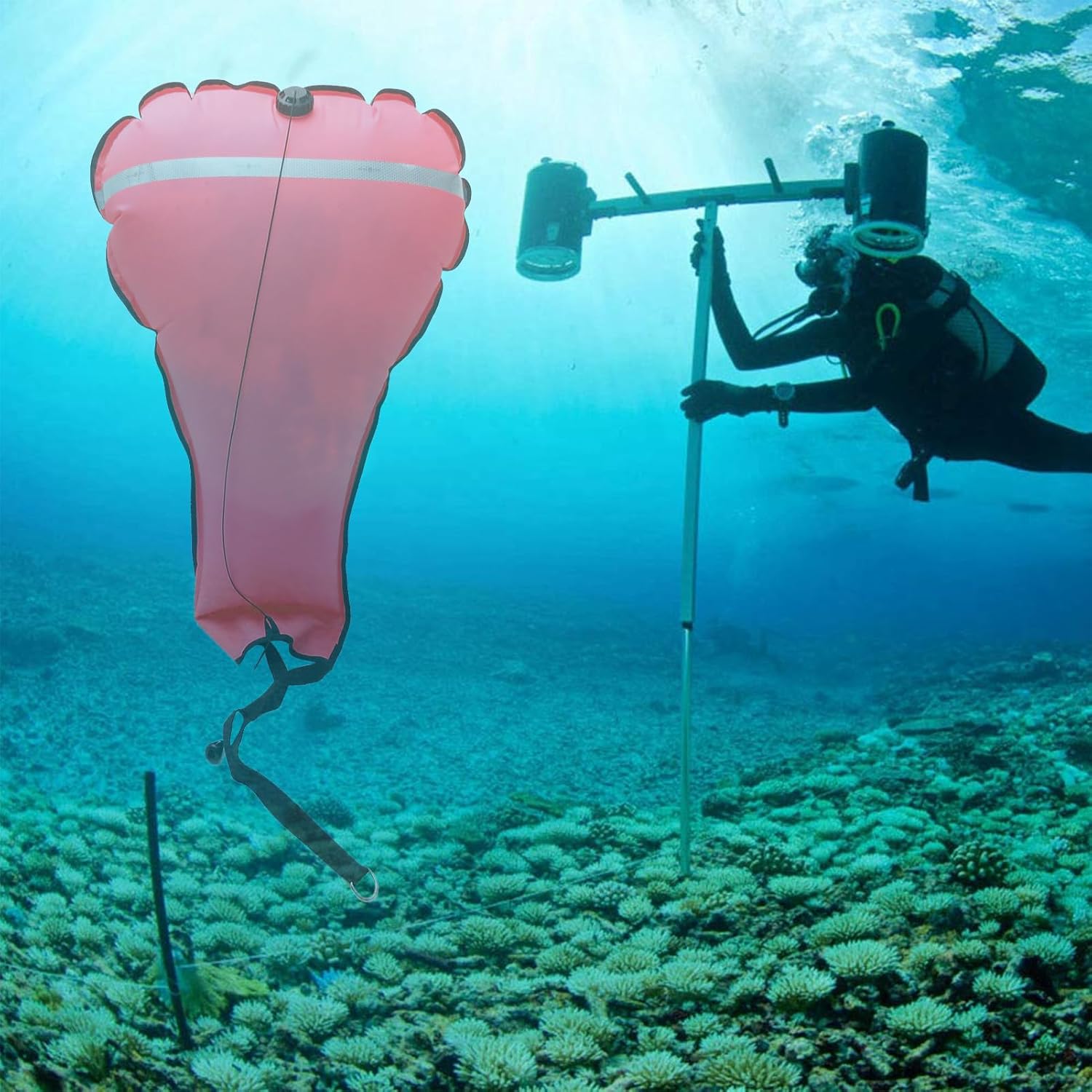 scubas Lift Bag - Diving Safety Float, High Visibility Gear Buoyancy Bags, Underwater Rescue Lift Equipment, Diving Support Float | Durable Safety Bag for scubas Dive Snorkeling Training Exploration