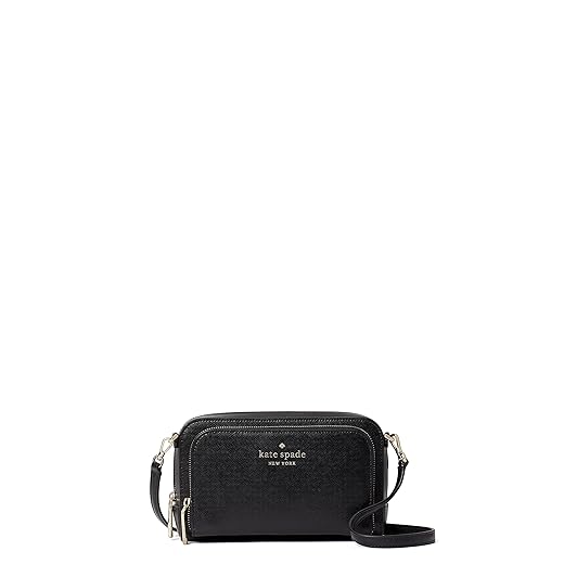 Kate Spade New York Staci Dual Zip Around Crossbody Shoulder Bag (Black)
