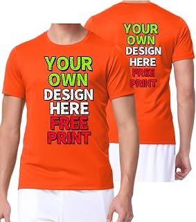 Custom T-Shirts for Men Women Design Your Own Shirt with Text Image Personalized Tee Printed Front/Back