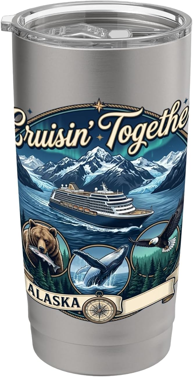 Alaska Cruise Matching Family Vacation Cruise Trip Gift Stainless Steel Insulated Tumbler