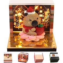 2027 3D Paper Carving Desk Calendar With LED Light Capibara