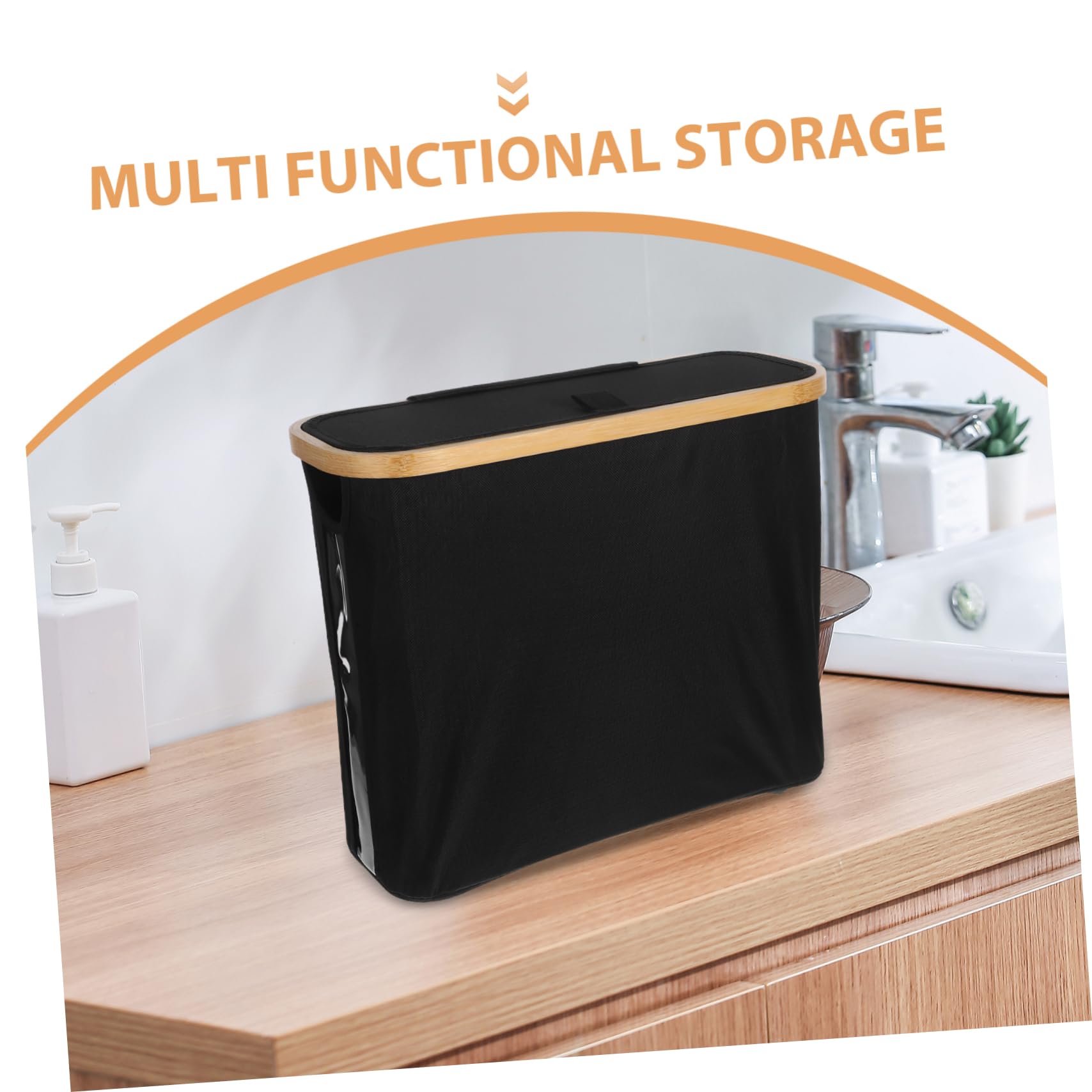 Panier Étanche et Anti-poussière en Tissu Oxford de Rangement Pliable avec Couvercle, Design Moderne pour Papier Toilette pour Salle de Bain et Salon