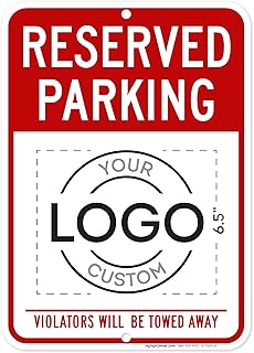 Reserved Parking Sign, Custom Parking Signs for Business, Violators Will Be Towed Away, 10x14 Inches, Rust Free .040 Aluminum, Fade Resistant, Made in USA by My Sign Center (Post Holes)