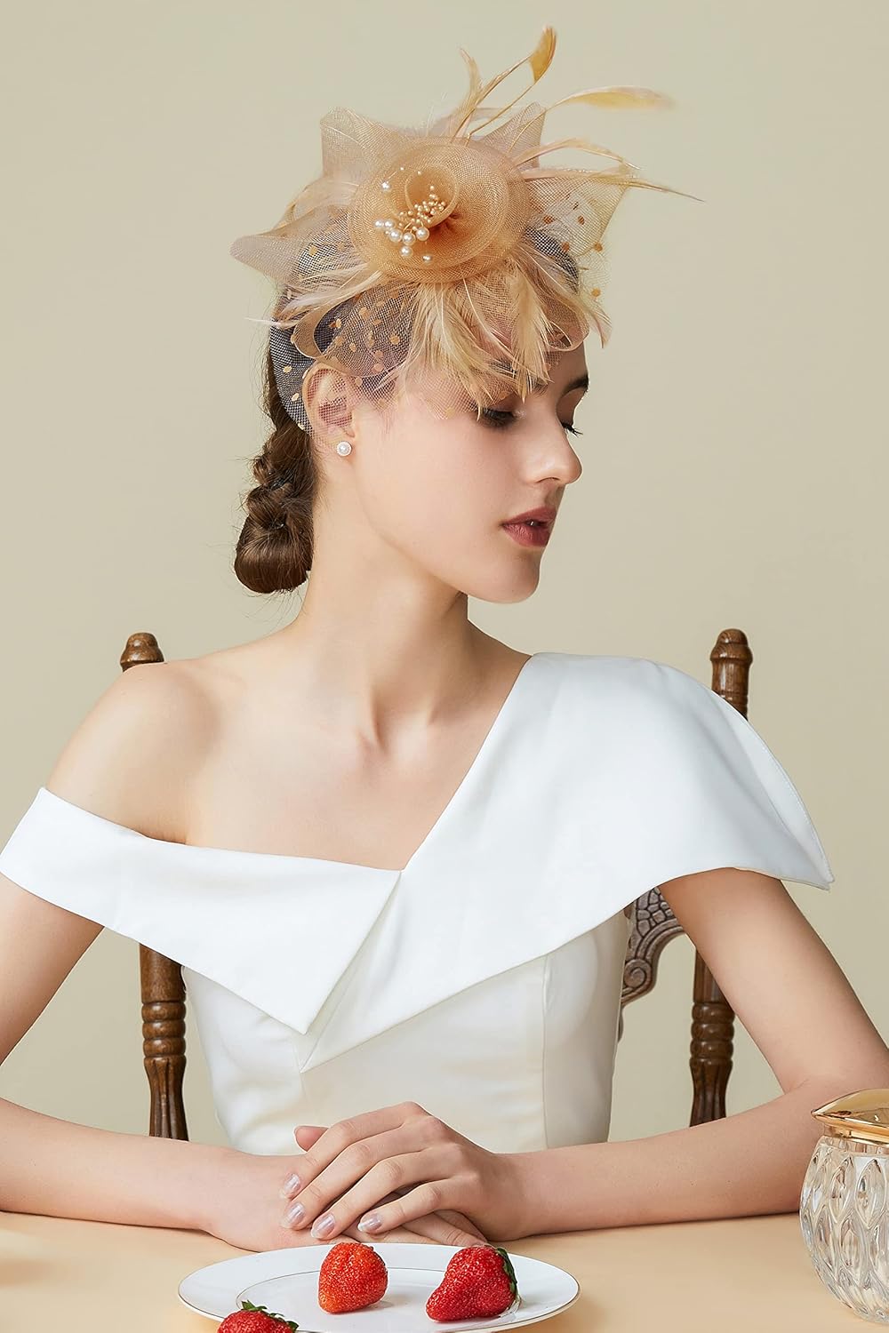 BABEYOND Fascinator Hats for Women Tea Party Hat Kentucky Fascinators Headband Derby Hats Wedding Flower Feathers Hair Clip - Image 5