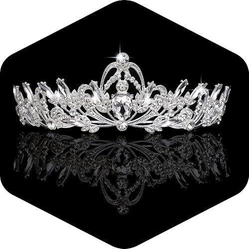 Kamirola Diadema de coronas y tiaras de cristal para niñas o mujeres, fiesta de cumpleaños, boda, graduación, novia, Navidad, San Valentín, TR20,