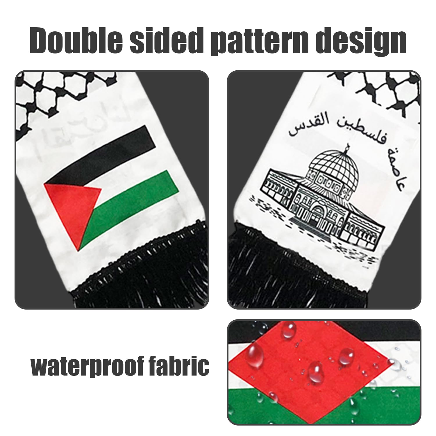 1 Bufanda Palestina Y 3 Banderas Palestinas Ondeadas A Mano. Muestre Su Apoyo A La Liberación Y La Paz Palestinas Con Bufandas Palestinas Y Mini Banderas.
