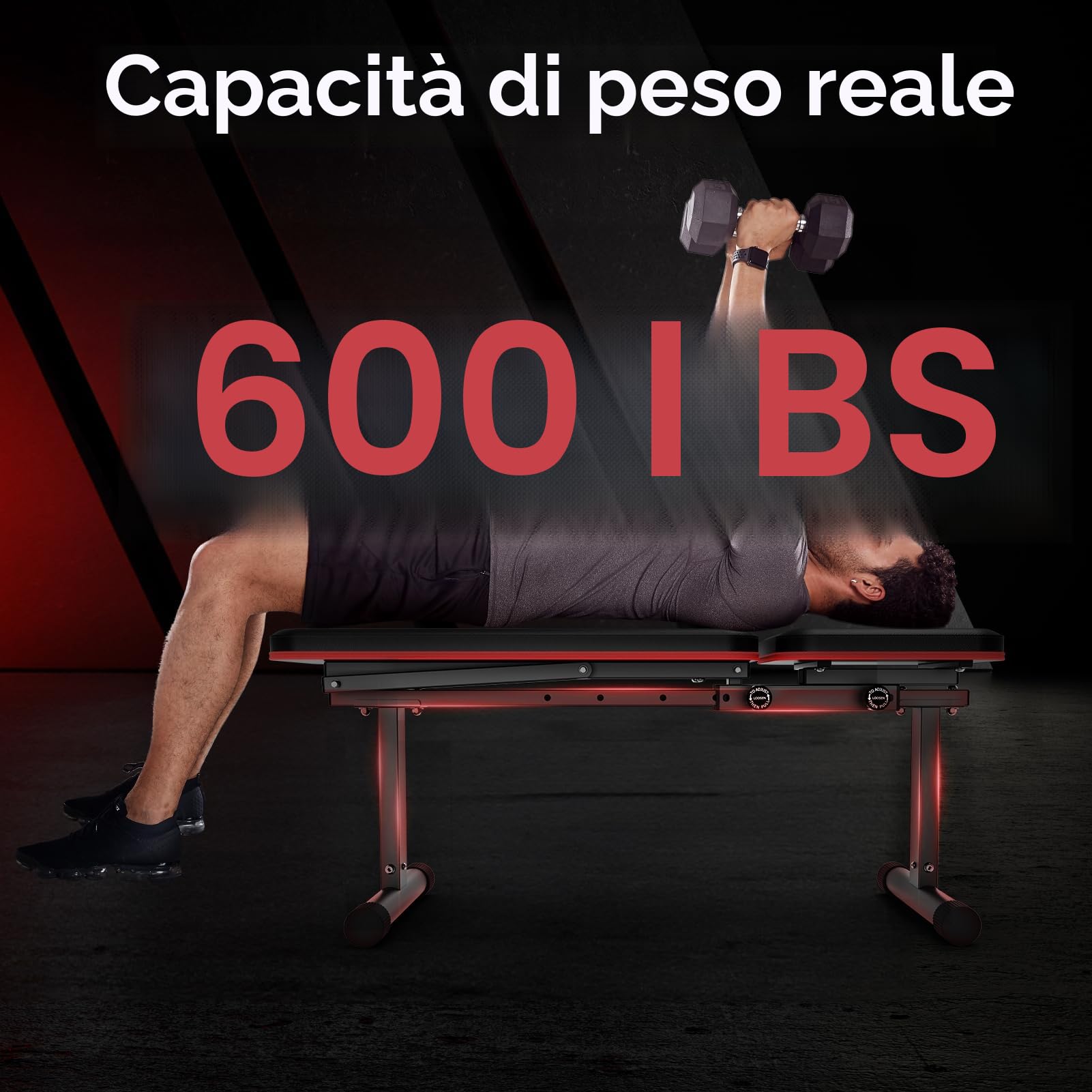 PASYOU PB200 Panca Palestra, 90°Esercizi Su Panca Verticale, Inclinata e Piana, Panca Pesi con schienale regolabile in 5 direzioni, Panca Piana Adatto per Casa e Palestra, 300KG Panca