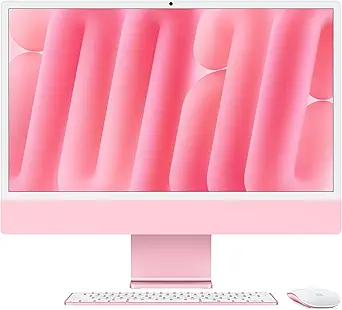 Apple 2024 iMac All-in-One Desktop Computer with M4 chip with 10-core CPU and 10-core GPU: Built for Apple Intelligence, 24-inch Retina Display, 16GB Unified Memory, 512GB SSD Storage; Pink EPEAT