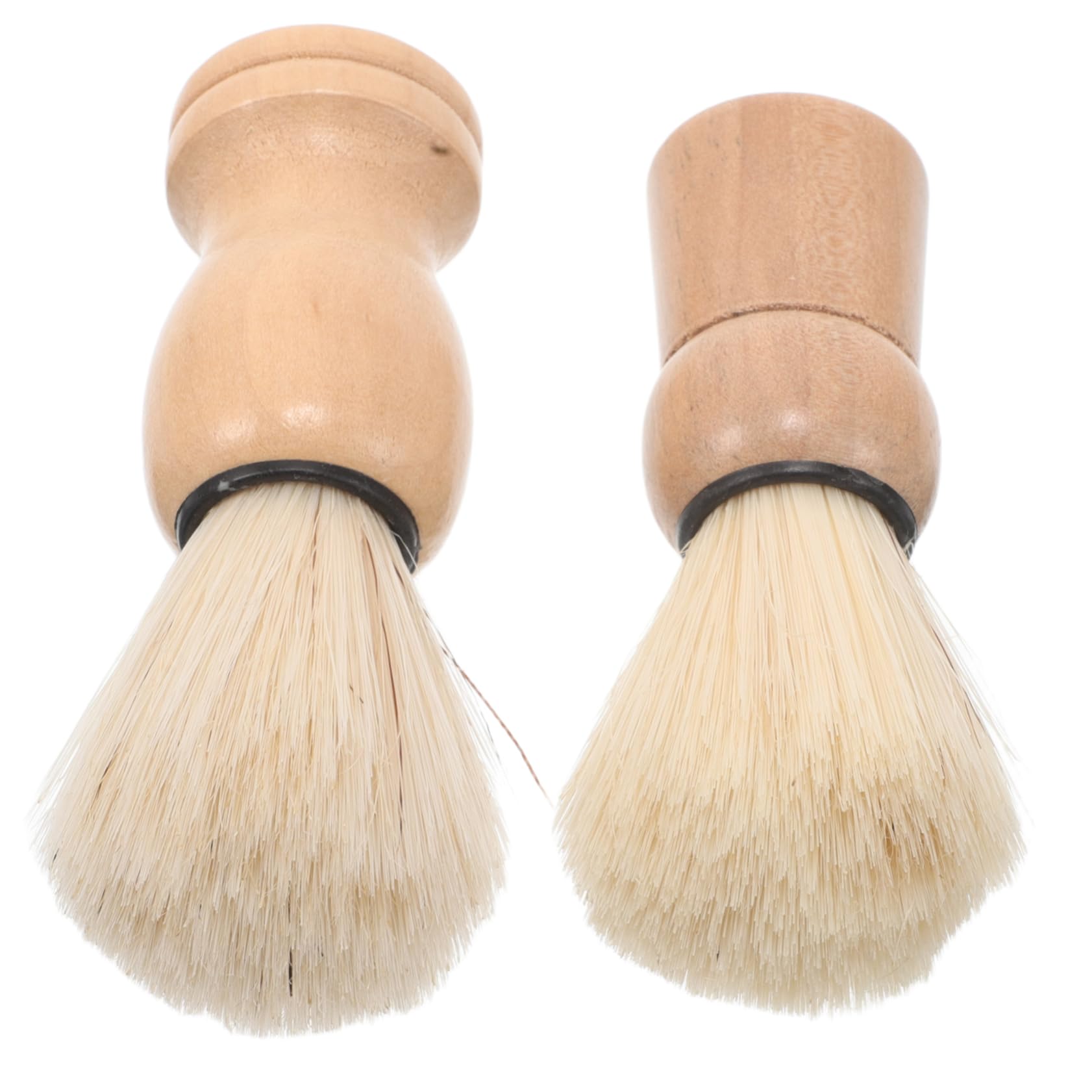 IWOWHERO 2 Pcs Handle Beard Brush Set Soft Bristle Pocket Beard Brush for Men for Grooming and Shaving Ideal Father' Day for Dad and Boyfriend