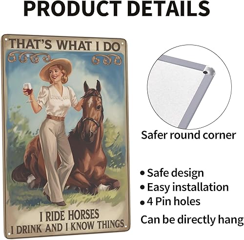 Miniatura 4 de Cowboy Lifestyle Tin Sign 8X12IN Rustic Metal Wall Art for Stable, Saloon & Western Theme Room Decor