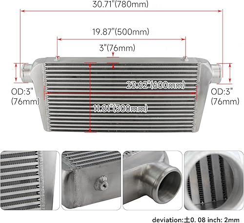 Miniatura 6 de Kit de intercooler para Nissan Skyline GT-R R32 HCR32 HNR32 RB20DET R33 ECR33 GTS RB25DET R34 ER34 GTT RB25DET, atornillado 1989-2001