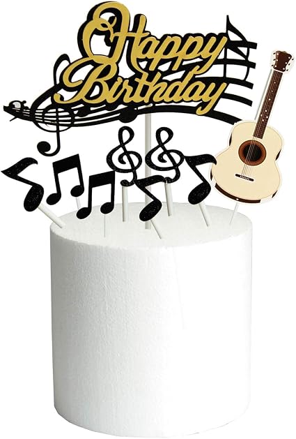 Amazon.com: Juego de 9 letras para decoración de tartas, guitarra, fiesta  de cumpleaños : Comida Gourmet y Alimentos