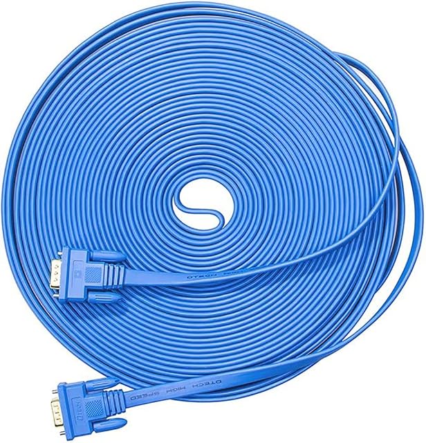 DTECH Ultra Slim VGA Cable 15 Pin Male to Male 1080p High Resolution Computer Monitor PC Wire (8m,Blue)