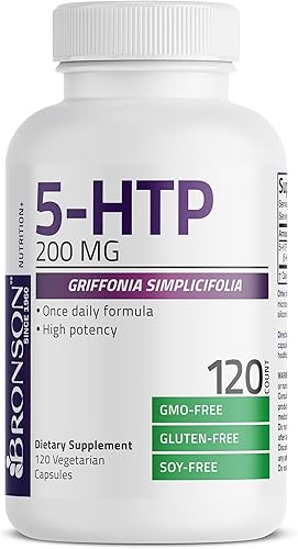 Miniatura 5 de Bronson 5-HTP 200mg (5-hidroxitriptófano) Griffonia Simplicifolia Sin OMG, 120 Cápsulas Vegetarianas