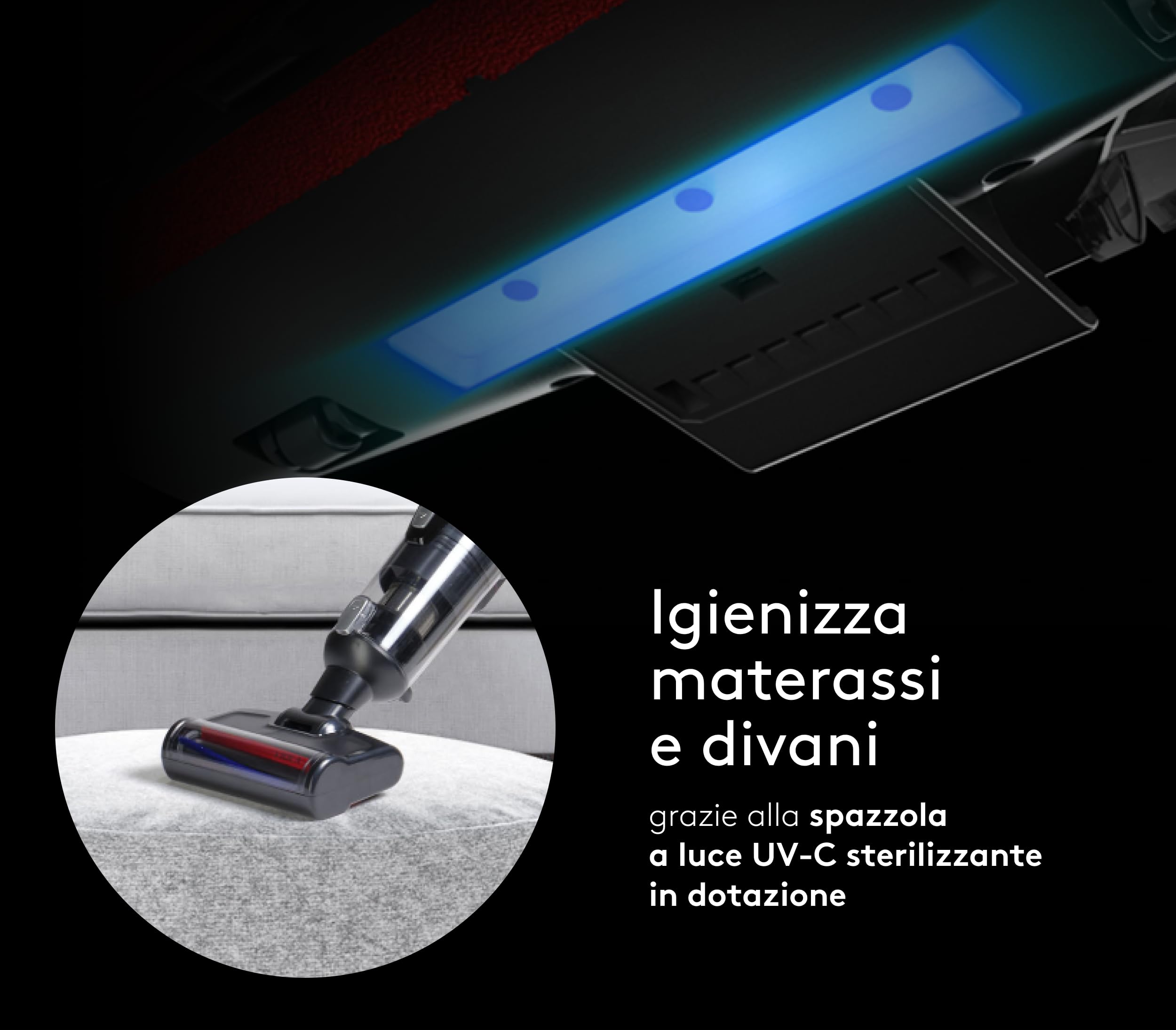 VIOLA Aspirapolvere Senza Fili, 80Min/28,8V/600W Scopa Elettrica Senza Fili, Aspirapolvere Potente, Aspirapolvere Verticale con Batteria Rimovibile per Tappeti/Peli Animali, Divani, Nero