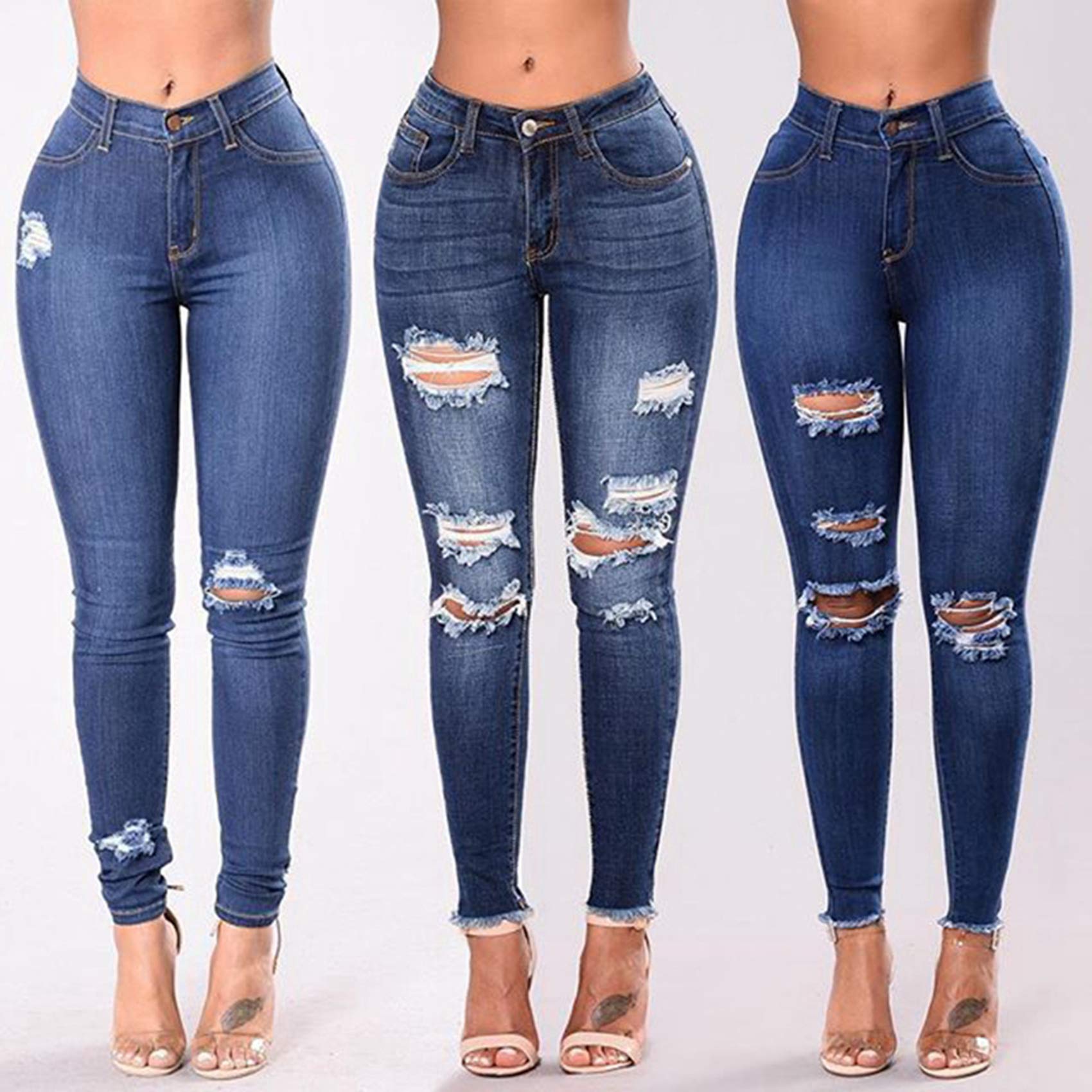 Dżinsy Push-Up Wysoka Talia Jeans Slim Damskie Skinny Elastyczne Dżinsy Retro Sexy