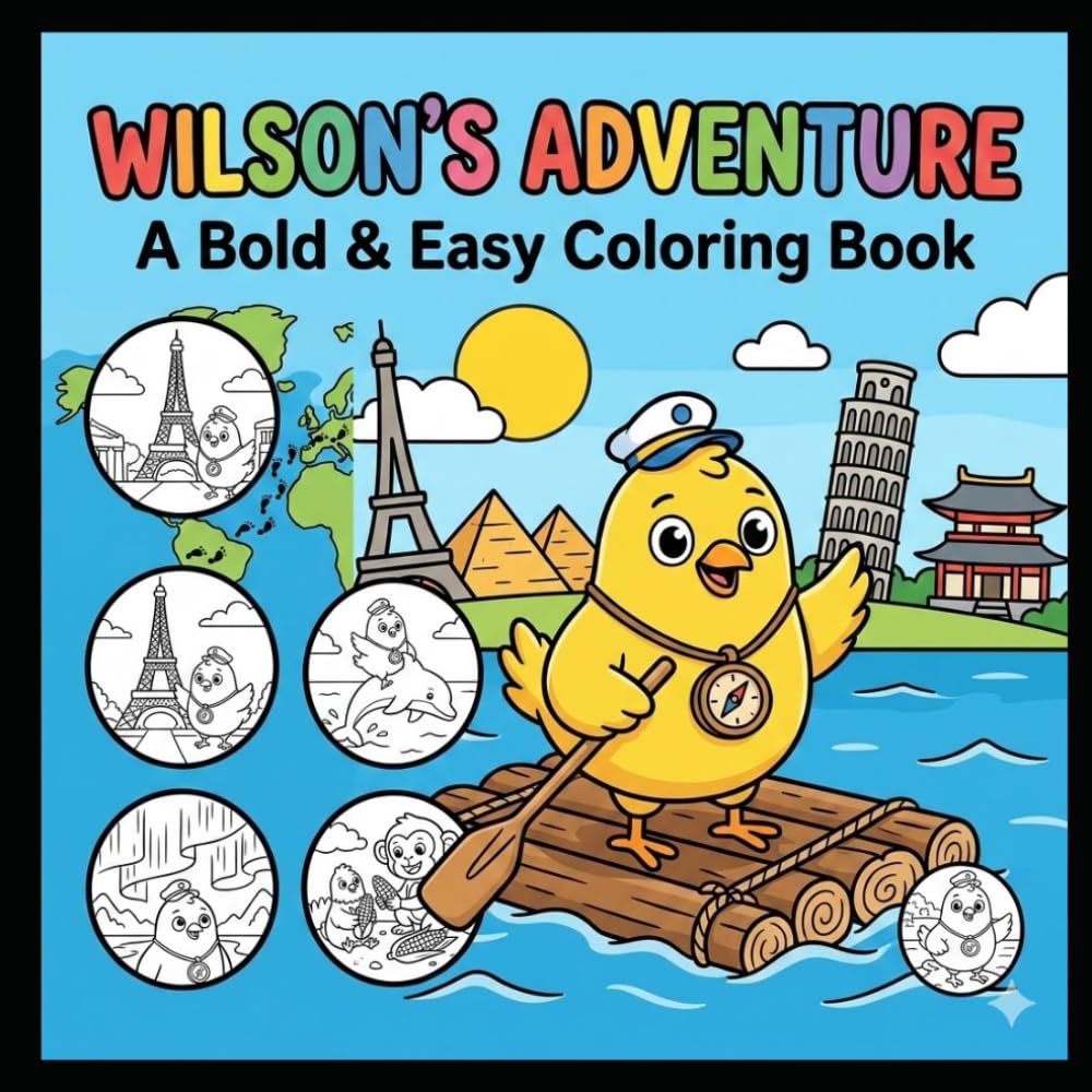 Wilson's adventure a bold & easy coloring book