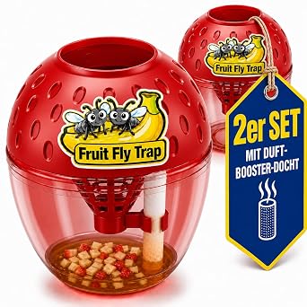 Fruit Fly Trap for Kitchen Set of 2 with Natural Fragrance Enhancer for Extremely Effective Catching of Fruit Flies Fly Trap Fly Catcher Fruit Fly Trap without Chemicals Reusable