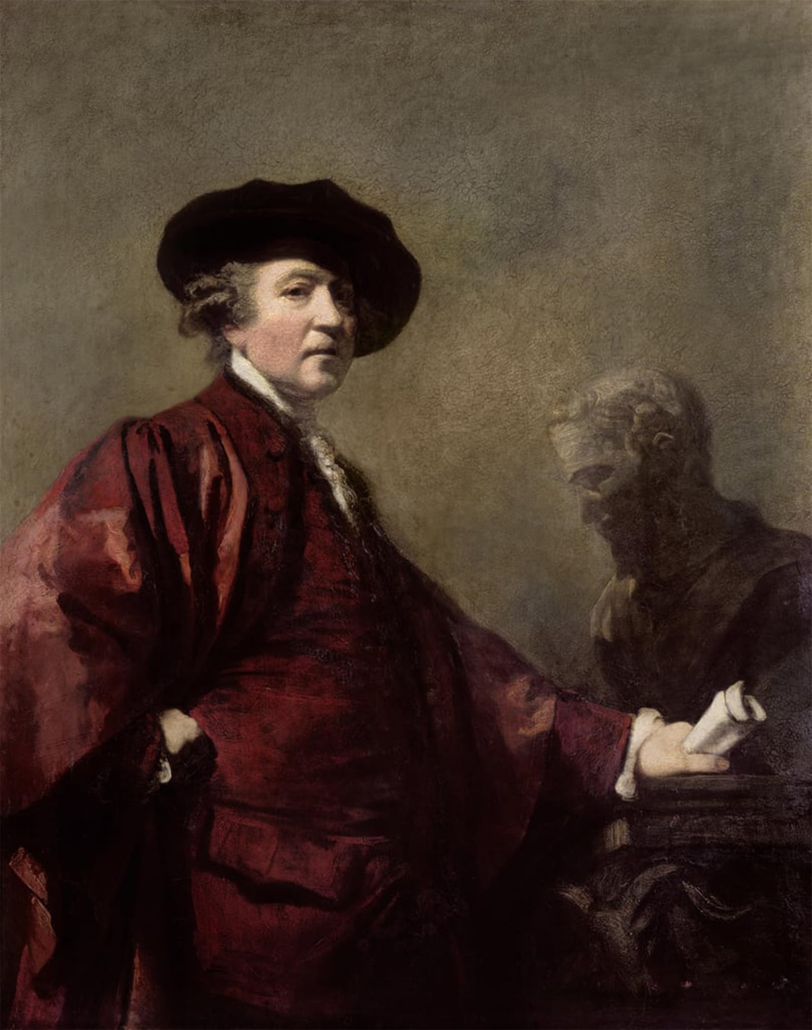 POSTERIIk Vintage Classic Picture Landscape Artwork Self Portrait by Joshua Reynolds Portrait Canvas Painting for Office Home Decor 60x90cm