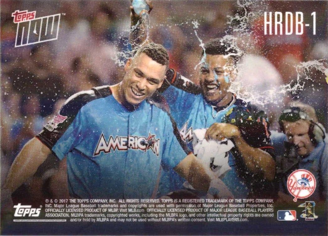 2017 Topps Now Bonus #HRDB-1 Aaron Judge Baseball Rookie Card - 2017 Home Run Derby Champion - Only 4,039 made!