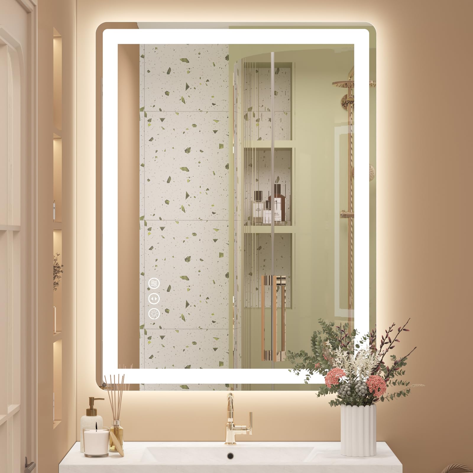 36x30 LED Lighted Bathroom Mirror for Vanity