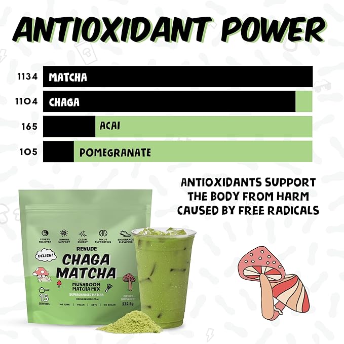 Mezcla de chaga y matcha en polvo - 30 porciones miniatura 5