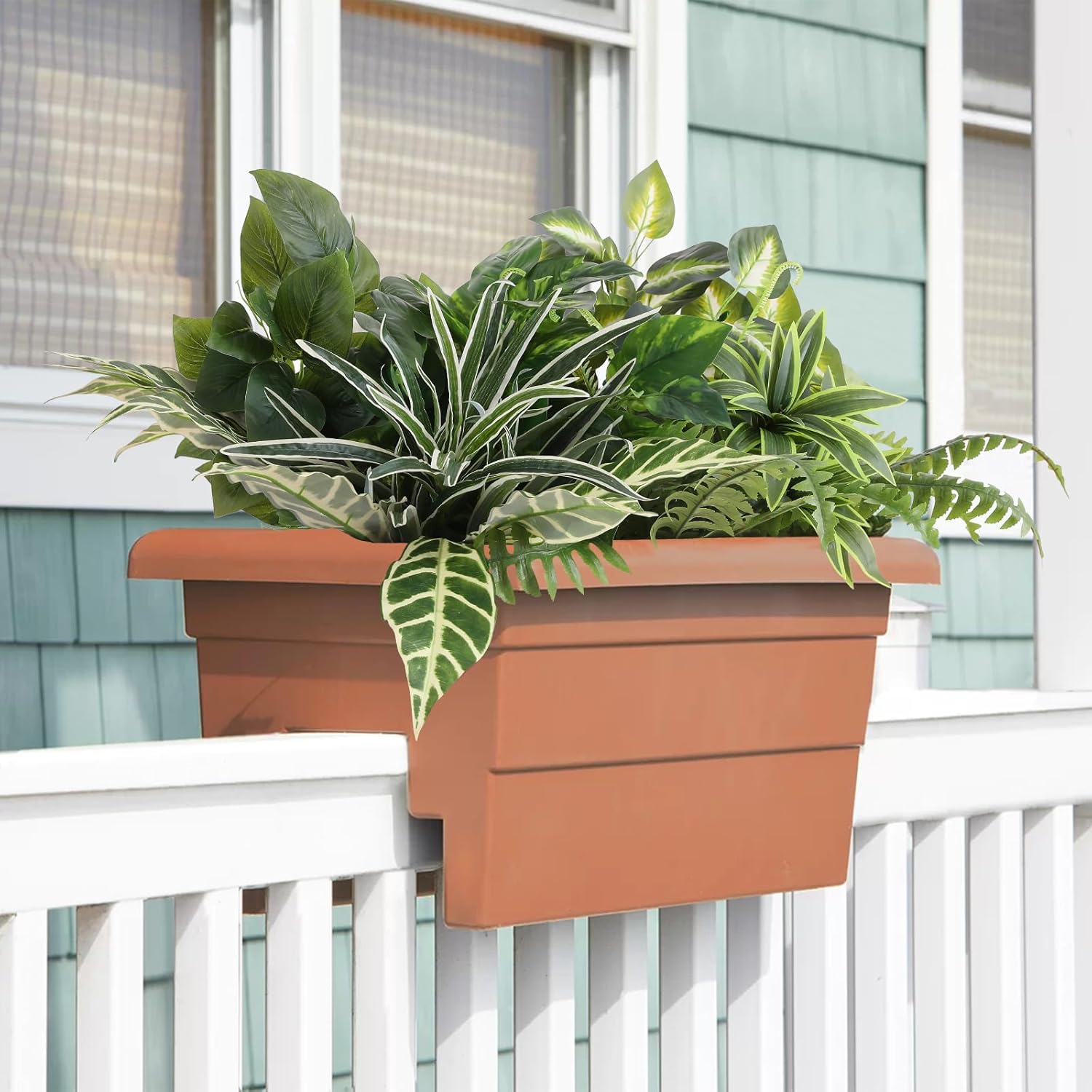 Artificial Greenery Plants, Large Bunches Outside Faux Plants for Outdoor Decor - UV Resistant Fake Plant for Planters, Realistic Fake Greenery Bushes for Garden Patio Front Porch Yard Decor - Image 7