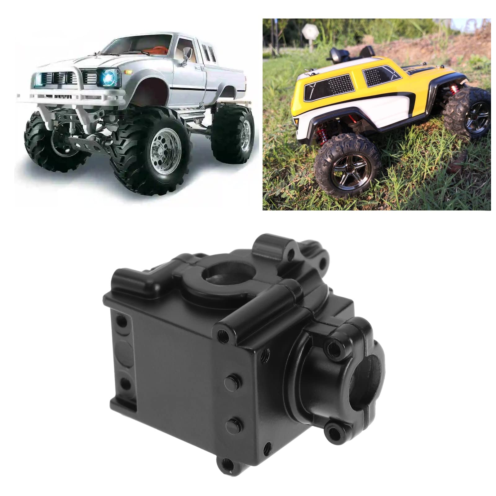 SG Store RC Gearbox Cover Compatible with WLtoys 144001 RC Car Aluminum Alloy Gearbox Upper Lower Cover Shell Housing with Mounting Screws Black - Image 3