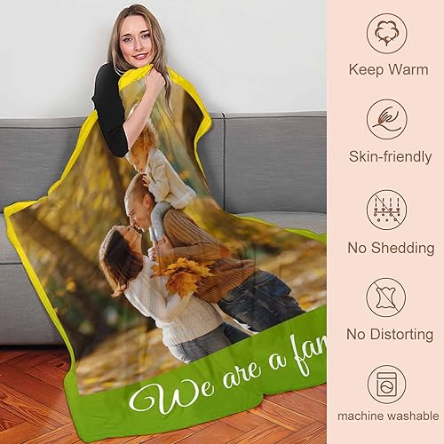 Miniatura 6 de YESCUSTOM Manta personalizada con fotos y texto, manta personalizada con imagen, conmemorativa para el día de San Valentín, aniversario, día de la