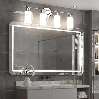 Aipsun 4 Lights Bathroom Light Fixture Chrome Vanity Lights Up and Down ...