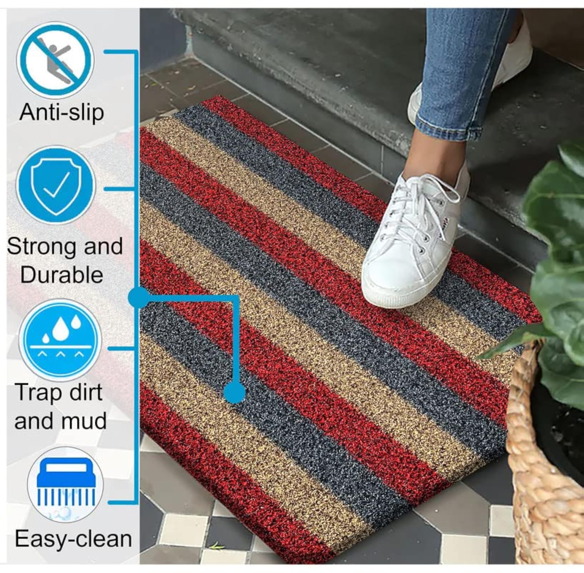 Rubber Anti-Slip Bathmat for Kitchen and Bathroom
