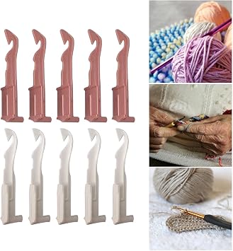 10 Pack Knitting Machine Hooks Replacement Parts Compatible with Sentro 22, Sentro 40, Sentro 48 and Jamit Knitting Machines