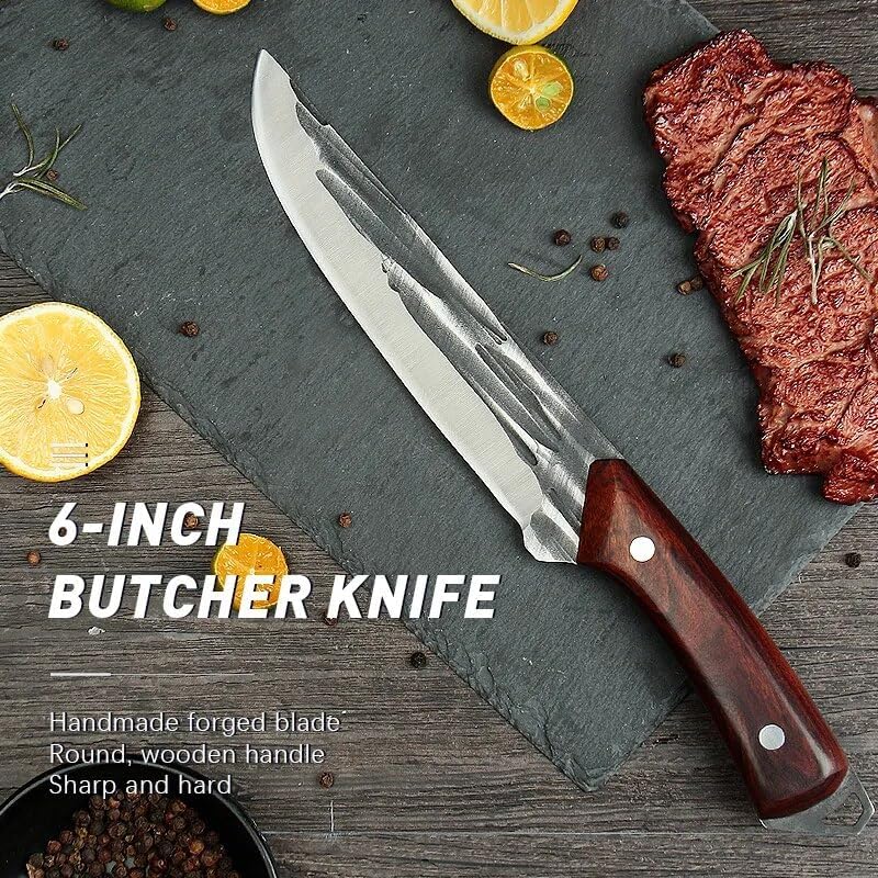 Miniatura 2 de Cuchillo de corte de carne de chef de 4 pulgadas, cuchillo de cocina de acero inoxidable forjado, cuchillo de carnicero forjado, cuchillo para