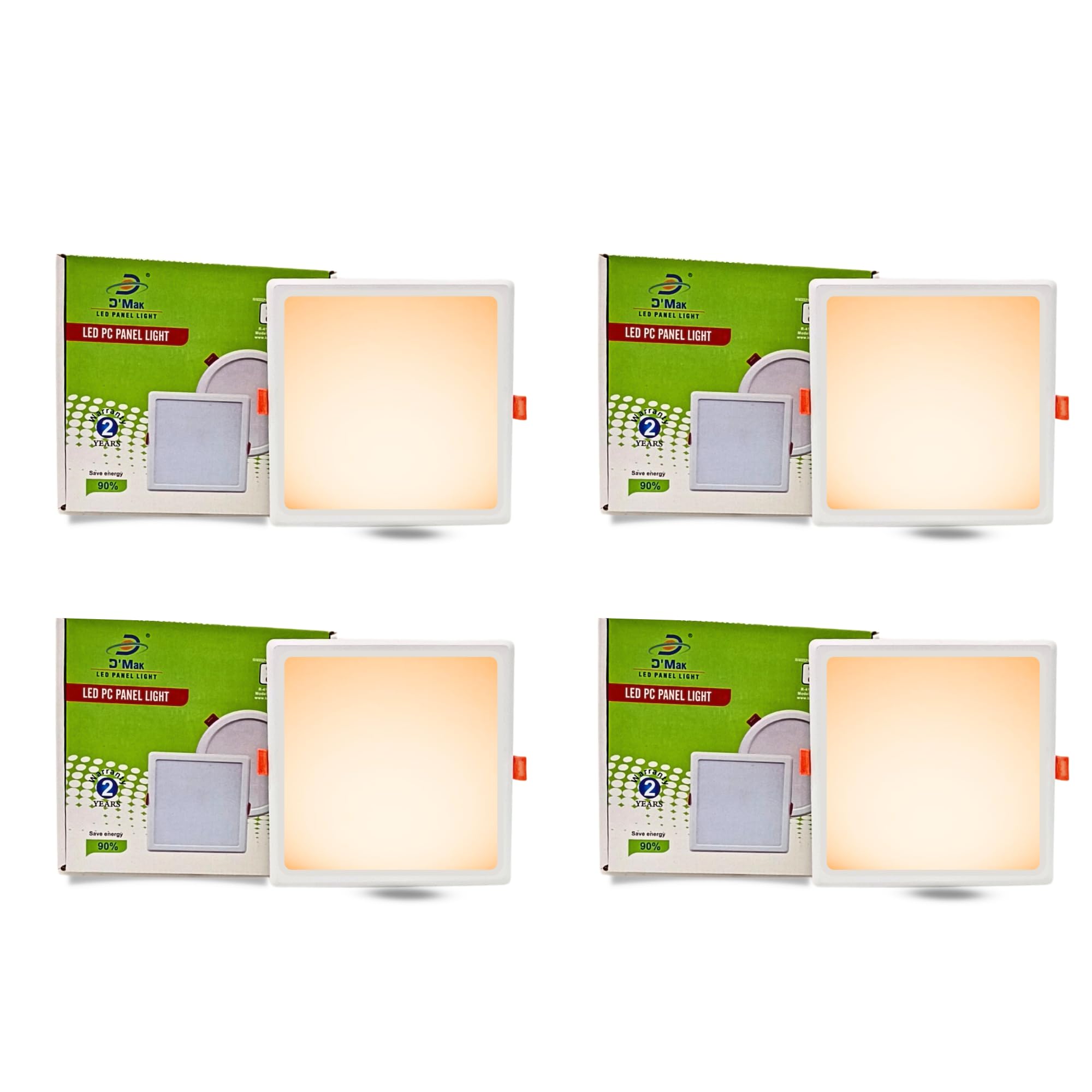 D’Mak 22 Watt Square PC LED Conceal Panel Ceiling Light for POP False Ceiling, Poly Carbonate Material, LED Light with Chip for Living Room, Bedroom and Hall (Warm White, 4)-image-28