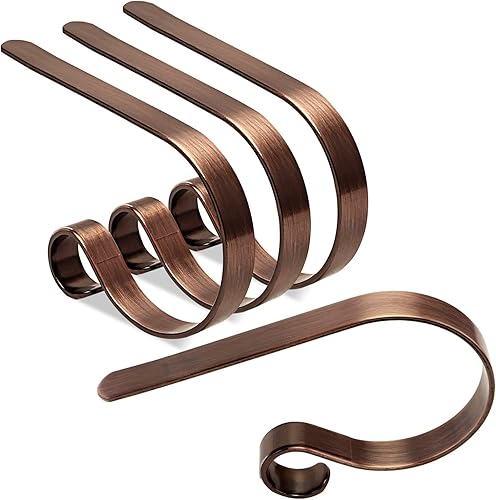 Miniatura 8 de Juego de 4 soportes de calcetines de Navidad para manta, almohadillas protectoras, soportes de calcetines de Navidad para chimenea y chimenea,